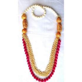 Pearl Pink Onyx Necklace